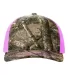 Richardson Hats 112PFP Printed Five-Panel Trucker  in Realtree edge/ neon pink front view