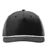 Richardson Hats 258 Braided Performance Cap in Black/ white front view