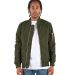 Shaka Wear Retail SHBJ Adult Bomber Jacket in Olive front view