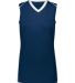 Augusta Sportswear 1687 Women's Rover Jersey in Navy/ white front view