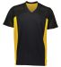 Augusta Sportswear 265 Youth Reversible Flag Footb in Black/ gold front view