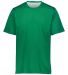 Augusta Sportswear 1603 Youth Short Sleeve Mesh Re in Kelly/ white front view