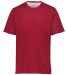 Augusta Sportswear 1603 Youth Short Sleeve Mesh Re in Scarlet/ white front view