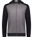 Augusta Sportswear 6900 Youth Eco Revive™ Three- in Carbon heather/ black front view