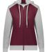 Augusta Sportswear 6901 Women's Eco Revive™ Thre in Maroon/ grey heather front view