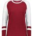 Augusta Sportswear 2917 Women's Triblend Fanatic 2 in Scarlet/ white front view