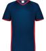 Augusta Sportswear 6908 Youth Cutter V-Neck Jersey in Navy/ scarlet front view
