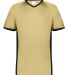 Augusta Sportswear 6908 Youth Cutter V-Neck Jersey in Vegas gold/ black front view