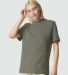 American Apparel 1PQ Pique Mockneck Tee in Lieutenant front view