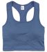 Boxercraft YS83 Youth Cropped Middie Tank in Beach blue front view