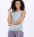 Boxercraft BW2507 Women's Knot Front T-Shirt in Oxford heather front view