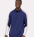 Boxercraft BM5203 Perfect Quarter Zip Pullover in Navy/ oxford heather/ white front view