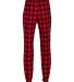 Boxercraft BM6625 Flannel Joggers in Red/ black buffalo back view