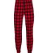 Boxercraft BM6625 Flannel Joggers in Red/ black buffalo front view