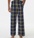 Boxercraft BY6624 Youth Flannel Pants in Navy/ gold front view