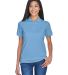 8530 UltraClub® Ladies' Classic Pique Cotton Polo in Cornflower front view