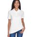 8530 UltraClub® Ladies' Classic Pique Cotton Polo in White front view
