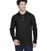 8532 UltraClub® Adult Long-Sleeve Classic Pique C in Black front view