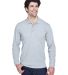 8532 UltraClub® Adult Long-Sleeve Classic Pique C in Heather grey front view