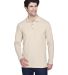 8532 UltraClub® Adult Long-Sleeve Classic Pique C in Stone front view