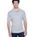 8535 UltraClub® Men's Classic Pique Cotton Polo in Heather grey front view
