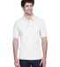 8535 UltraClub® Men's Classic Pique Cotton Polo in White front view