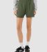 Bella + Canvas 3787 Ladies' Cutoff Sweatshort in Military green front view