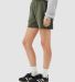 Bella + Canvas 3787 Ladies' Cutoff Sweatshort in Military green side view