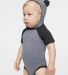 Rabbit Skins 4417 Infant Character Hooded Bodysuit in Gran hth/ vn smk side view