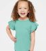 Rabbit Skins 3339 Toddler Flutter Sleeve T-Shirt in Saltwater front view