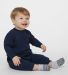 Rabbit Skins 4447 Infant Fleece One-Piece Bodysuit in Navy front view