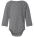 Rabbit Skins 4421 Infant Long Sleeve Jersey Bodysu in Granite heather front view