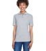 8541 UltraClub® Ladies' Whisper Pique Blend Polo in Heather grey front view