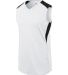 Augusta Sportswear 312163 Girls' Dynamite Jersey in White/ black/ white front view