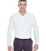 8542 UltraClub® Adult Long-Sleeve Whisper Pique B in White front view