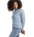 Next Level Apparel 9084 Ladies' Laguna Sueded Swea in Stonewash denim side view