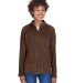 Team 365 TT90W Ladies' Campus Microfleece Jacket in Sport dark brown front view