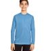 Team 365 TT11YL Youth Zone Performance Long-Sleeve in Sport light blue front view