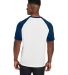 Team 365 TT62 Unisex Zone Colorblock Raglan T-Shir in Wht/ sp dk nv ht back view