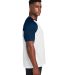 Team 365 TT62 Unisex Zone Colorblock Raglan T-Shir in Wht/ sp dk nv ht side view
