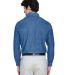 8960 UltraClub® Men's Cypress Denim Button up Shi in Indigo back view