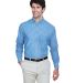 8960 UltraClub® Men's Cypress Denim Button up Shi in Light blue front view