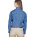 8966 UltraClub® Ladies' Long-Sleeve Cotton Cypres in Indigo back view
