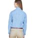 8966 UltraClub® Ladies' Long-Sleeve Cotton Cypres in Light blue back view