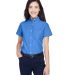 8973 UltraClub® Ladies' Classic Wrinkle-Free Blen in French blue front view