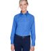 8976 UltraClub® Ladies' Whisper Twill Blend Woven in French blue front view