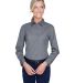 8976 UltraClub® Ladies' Whisper Twill Blend Woven in Graphite front view