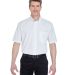 8977 UltraClub® Adult Whisper Twill Blend Short-S in White front view