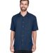8980 UltraClub® Men's Blend Cabana Breeze Camp Sh in Navy front view