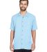 8980 UltraClub® Men's Blend Cabana Breeze Camp Sh in Island blue front view